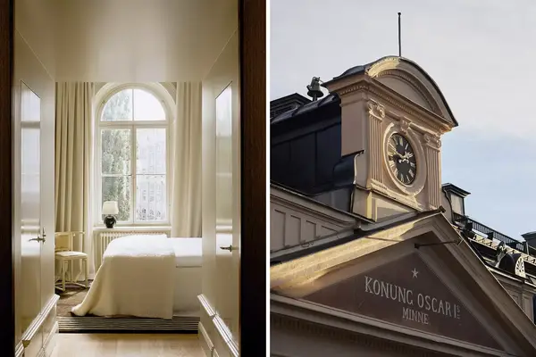 Pair of photos from a city hotel in Stockholm