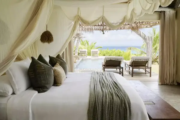 A guest room at a luxury hotel in Madagascar