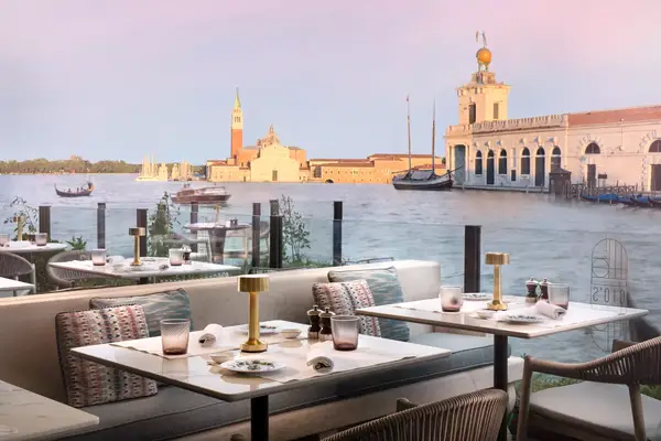 Restaurant on the water at St Regis Venice