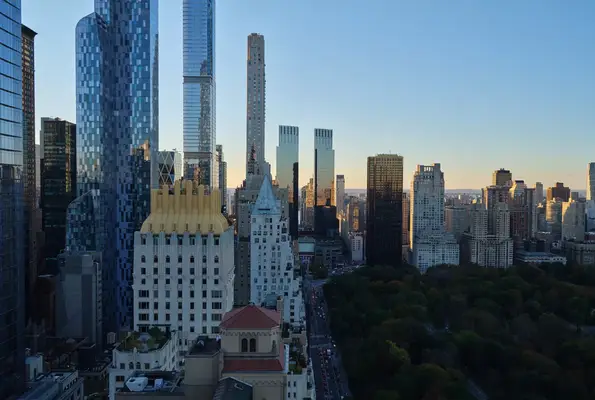 View of Central Park from Park Lane New York