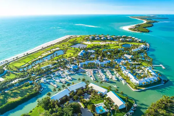 Aerial view of South Seas Island Resort