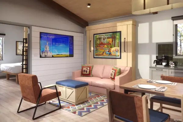 Renderings of The Cabins interior at Disney World