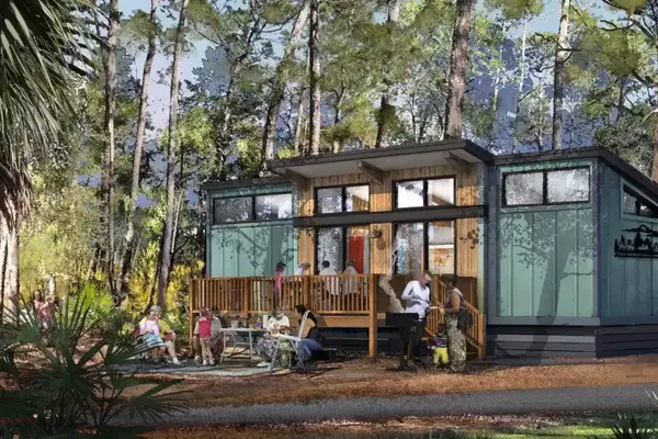 Renderings of The Cabins exterior at Disney World