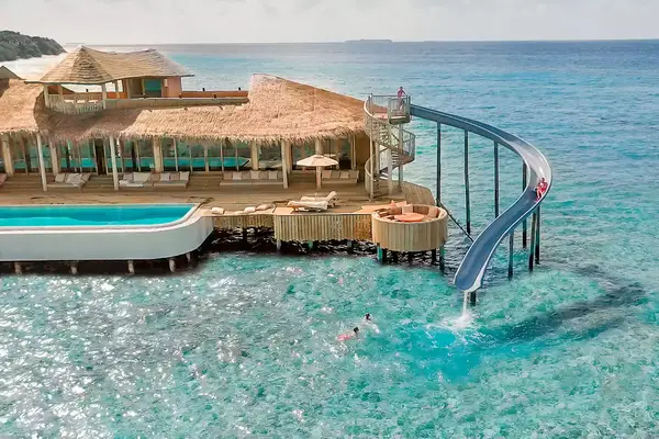 Resort with waterslide