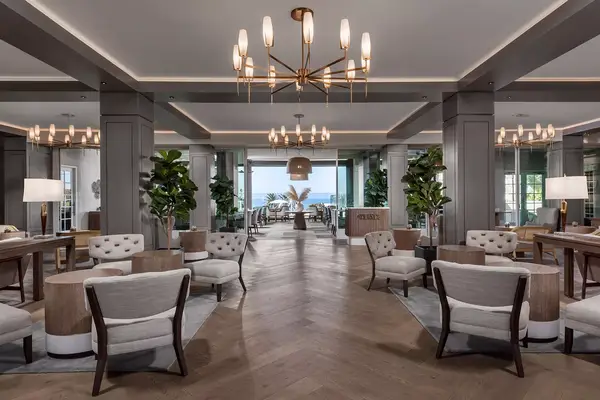 Interior of the lobby and living room at L