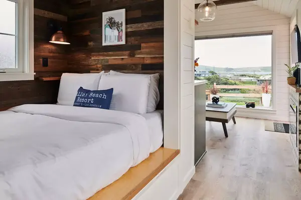 Interior of a bed and room at Dillon Beach Resort