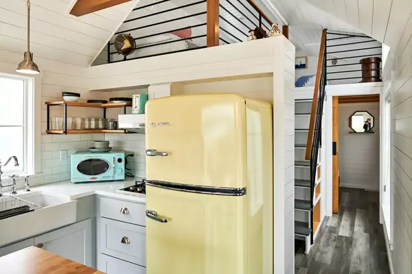Interior of room kitchen at Dillon Beach Resort
