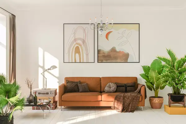 Living room in boho style