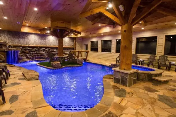 Indoor pool at an Airbnb rental