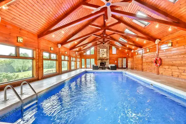 Indoor pool at an Airbnb rental