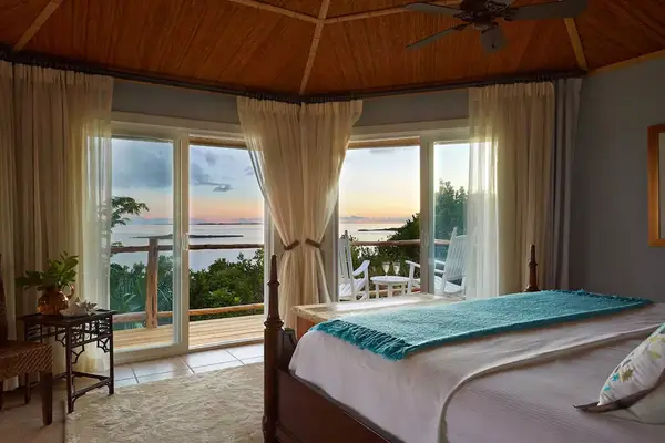 Guest room with a view at Fowl Cay Resort