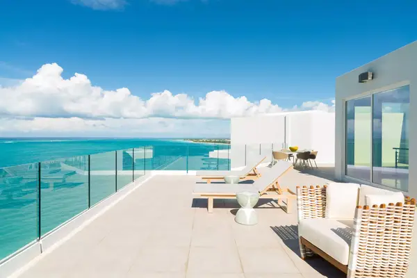 Balcony overlooking ocean