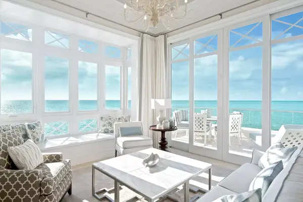 Hotel suite overlooking ocean