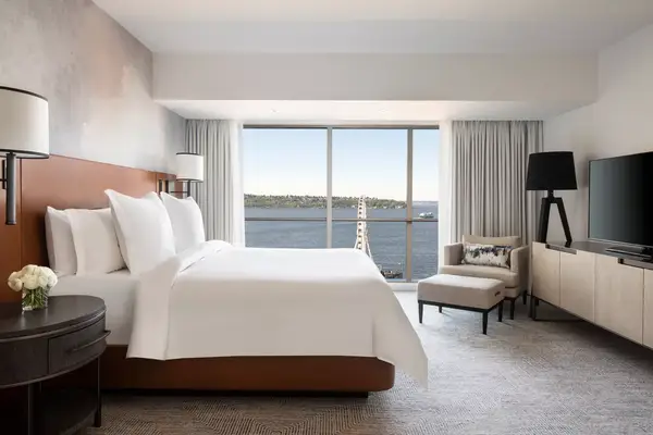 Hotel room with view of sea