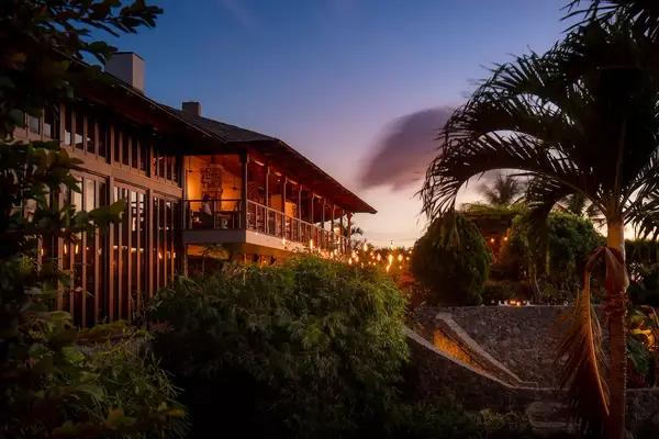 Exterior of Hotel Wailea during sunset 