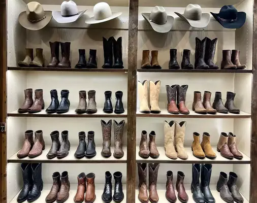 Cowboy boots and hats at Burns Cowboy shop in Park City, Utah