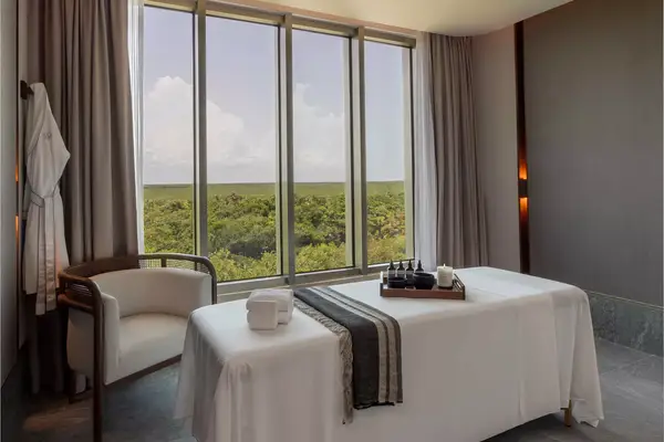 A treatment room at the SHA Wellness Center in Mexico