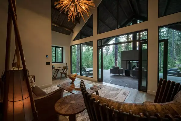 Interior of a cabin at The Green O