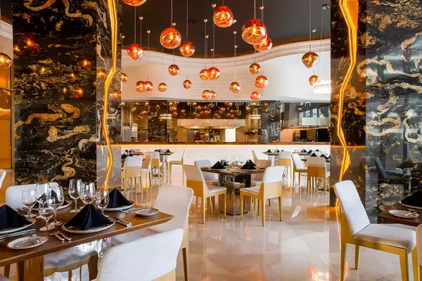 Interior of the Bocado restaurant at Garza Blanca Cancun