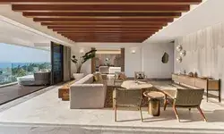 Suite living room at SLS Playa Mujeres