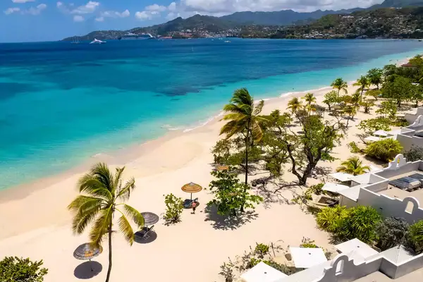 Aerial of beach at Spice Island Beach Resort