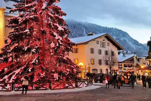 Large Christmas tree in a town squaare