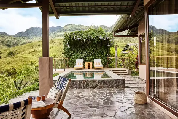 Patio with private plunge pool