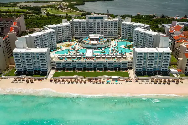 Aerial view of beach resort