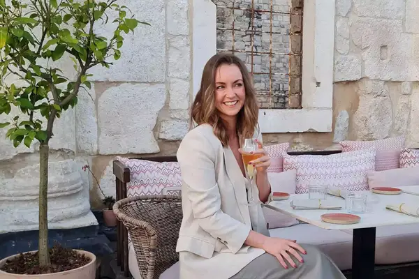 Stacey Wreathall enjoying rosÃ©