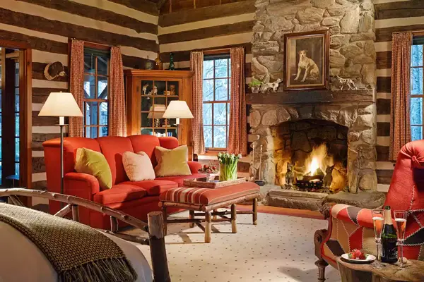 Log cabin at Twin Farms