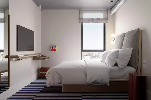 Interior of a guest room at The StandardX, Melbourne 
