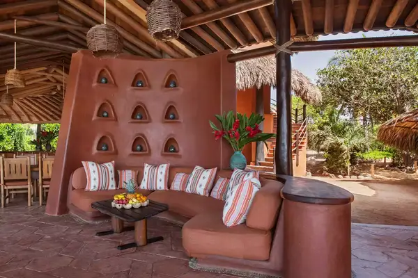 Interior and exterior of Playa Viva