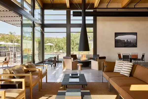 Interior of the main building at AutoCamp Zion