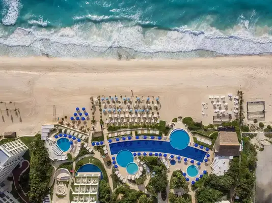 Pools and beach at Live Aqua Beach Resort Cancun