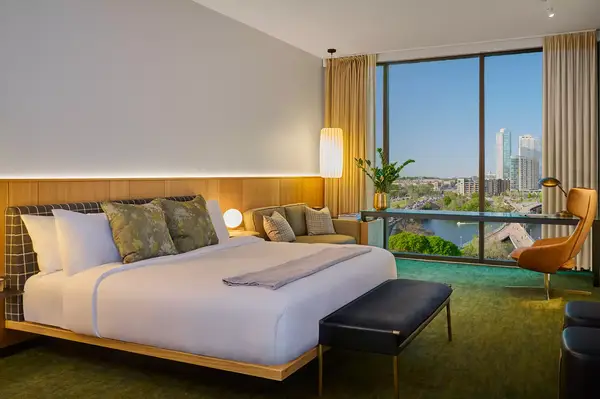 bedroom at The Loren Hotel Austin