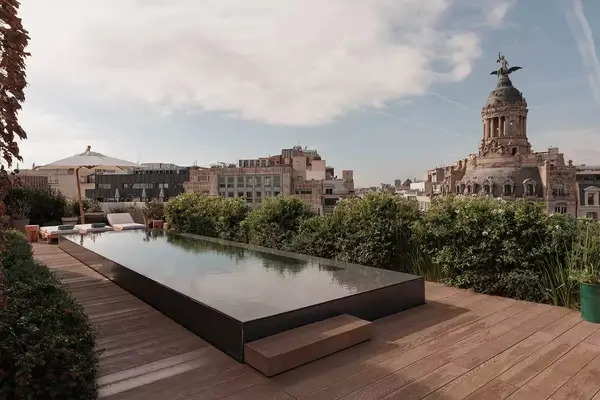 A pool on the rooftop deck at the Lilo Collection, Barcelona Collection 