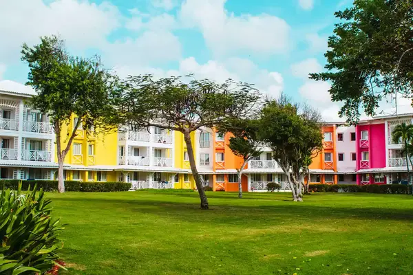 Colorful buildings at Club Med Punta Cana