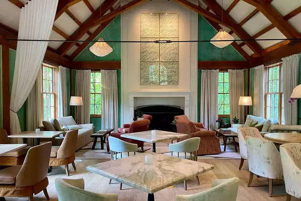 Interior of a dining room at Twin Farm 