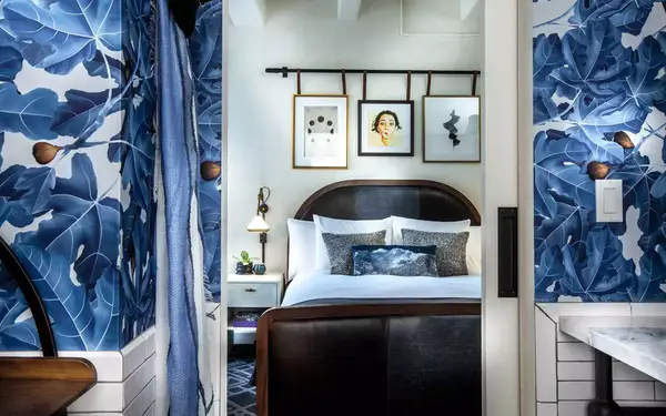 Room at the Hotel Figueroa in Los Angeles, California