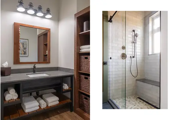 A cottage bathroom at Firefall Ranch