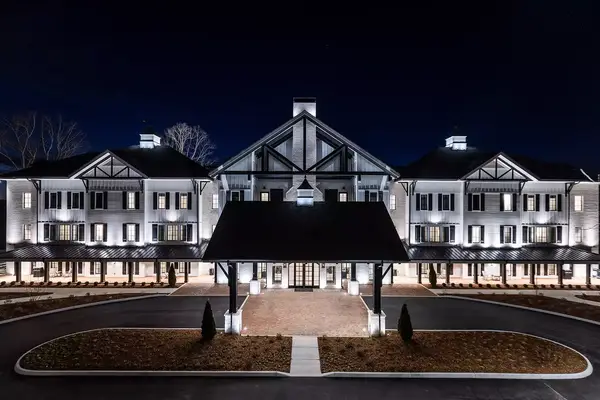 Exterior of The Inn at Nicewonder Farm & Vineyards at night