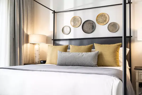 The Presidential Suite bedroom at The Inn at Nicewonder Farm & Vineyards