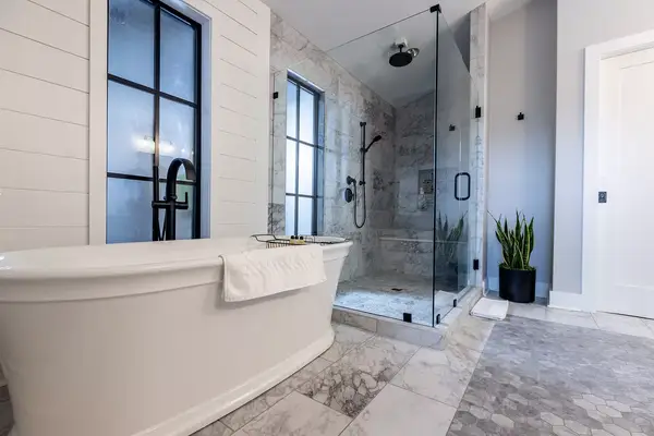 The Presidential Suite bathroom at The Inn at Nicewonder Farm & Vineyards