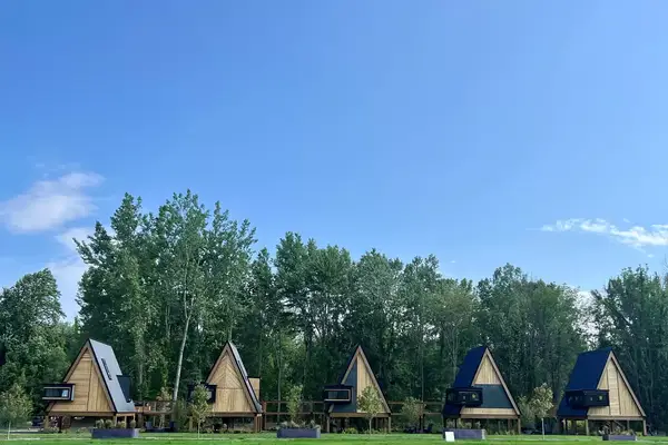 Finger Lakes Treehouse & Spa, a-frame cabin exteriors