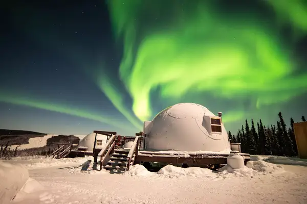Northern lights over Borealis Basecamp, Alaska