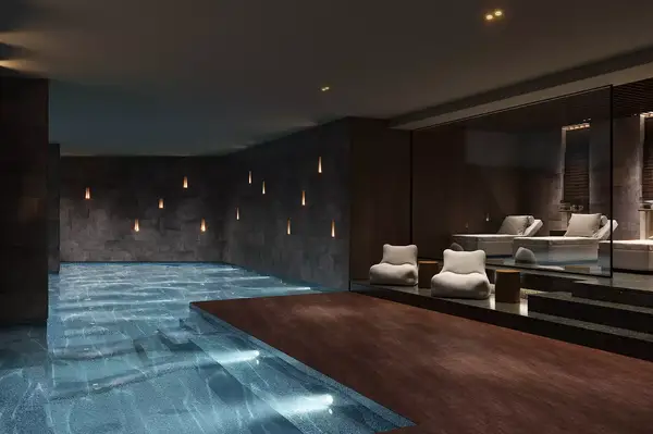 The spa pool at Domes Tholos Santorini