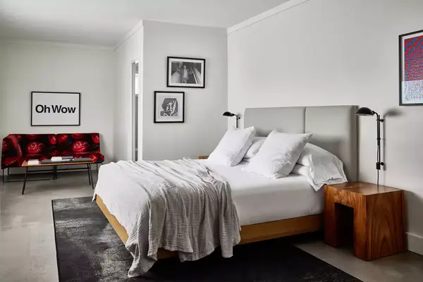 A guest room at a modern motor lodge