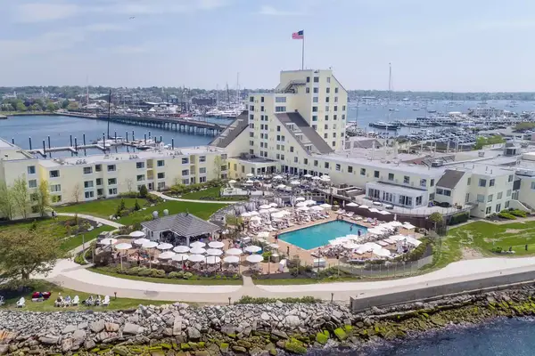 Aerial view of the Newport Harbor Island Resort