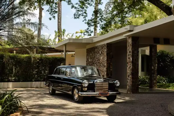 A vintage Mercedes Benz, the transportation at Amansara