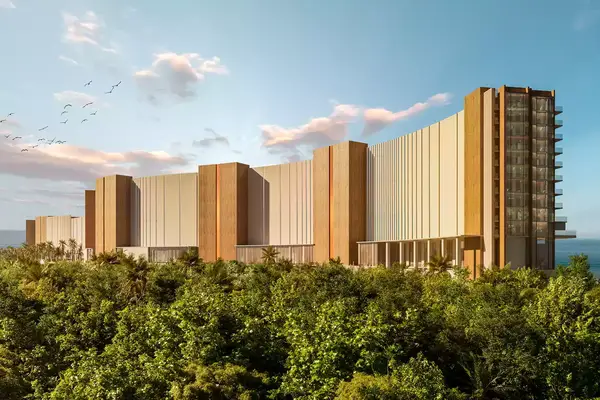 The exterior facade of AVA Resort Cancun